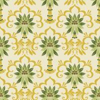 Tropical Seamless Pattern with Palm Tree Ornamental Motifs vector