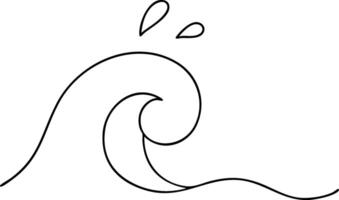 Stylized wave illustration with flowing lines and splashes, evoking sense of movement and calm vector
