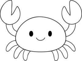 Cute crab illustration with friendly expression and prominent claws vector