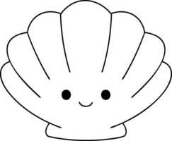 Cute shell character with smiling face, representing sea life and ocean themes vector