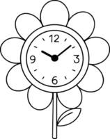 creative clock design featuring flower shape, blending nature and time vector