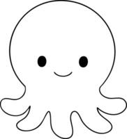 Cute octopus illustration with friendly expression and simple design vector
