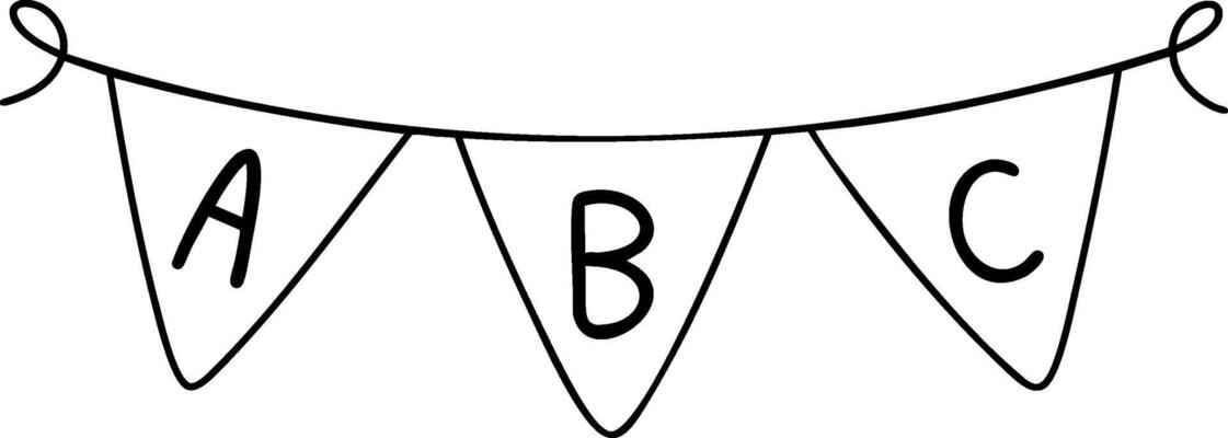 Bunting banner with letters A, B, and C, perfect for celebrations and events