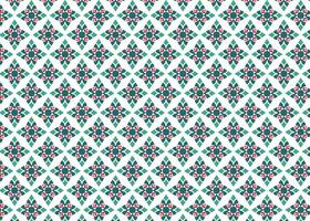 Seamless pattern featuring geometric floral shapes and symmetry vector