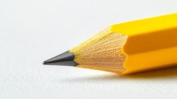 Professional Close-Up of Yellow Pencil on Light Background for Design Projects photo