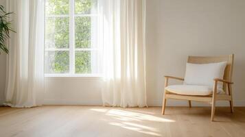 Empty room with chair and window photo