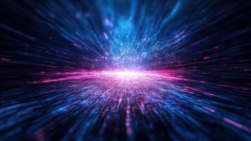 Abstract space background with blue and pink light photo