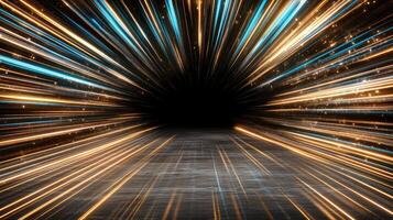 Abstract light tunnel with motion blur photo
