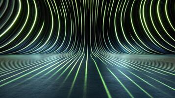 Abstract neon light lines in a dark room photo