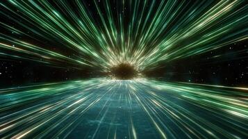 Abstract space background with light rays and stars photo