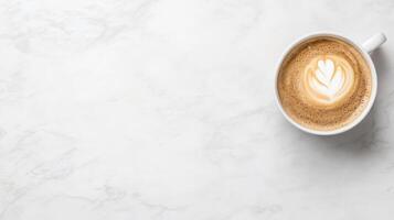 A cup of coffee on a marble surface photo