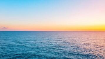 A view of the ocean at sunset photo