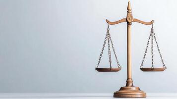 A wooden scale with two scales on it photo