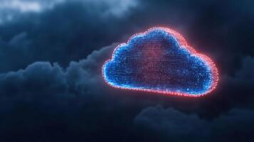 Cloud computing concept with cloud computing symbol photo