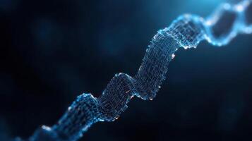 A close up of a dna strand photo
