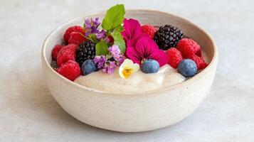 A bowl of fruit and berries photo