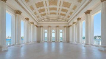 The grand hall of the royal palace of malta photo