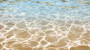 A sandy beach with water ripples and waves photo