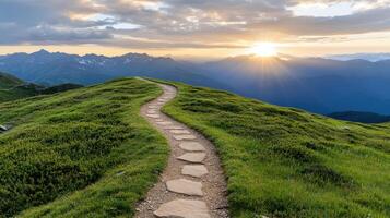 A path on a mountain photo