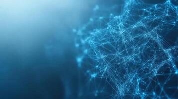Blue abstract background with network lines photo