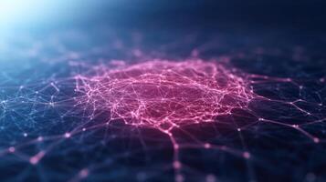 A network of dots and lines on a dark background photo