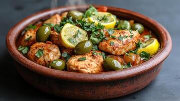 Chicken and vegetables in a stew photo