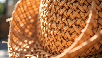 a close up of a basket on a table photo