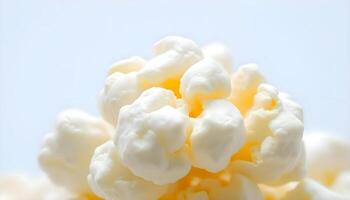 a close up of a popcorn kernel on a white surface photo