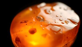 a close up of a glass with water on it photo