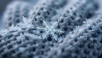 a close up of a snowflake on a tree photo