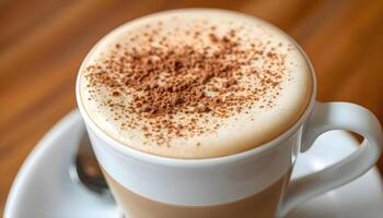 a close up of a cup of coffee on a saucer photo