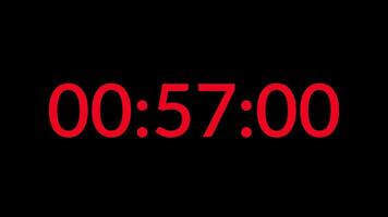 1 minute countdown timer with red numbers digital timer suitable for presentations, websites, and educational content creation video