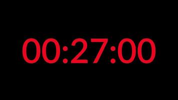 30 second countdown timer with red numbers digital timer suitable for presentations, websites, and educational content creation video
