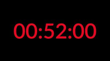 55 second countdown timer with red numbers digital timer suitable for presentations, websites, and educational content creation video