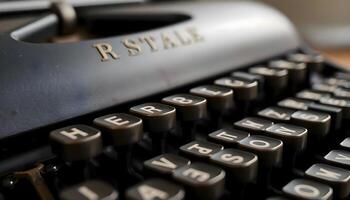 an old fashioned typewriter photo