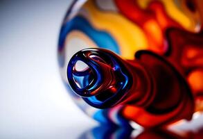colorful glass object sitting on top of a table photo