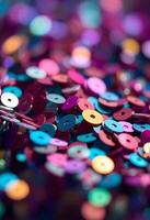 pile of colorful buttons sitting on top of a table photo