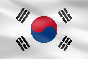 Flag of South Korea with paper texture and light vector