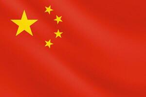 Flag of China with paper texture and light vector