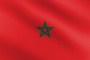 Flag of Morocco with paper texture and light vector