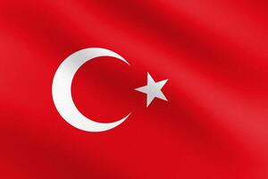 Flag of Turkey with paper texture and light vector