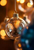 glass ornament hanging from a string photo