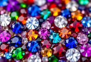 different colored stones on a table photo