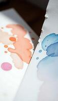 piece of paper with watercolor paint on it photo