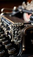 close up of an old fashioned typewriter photo