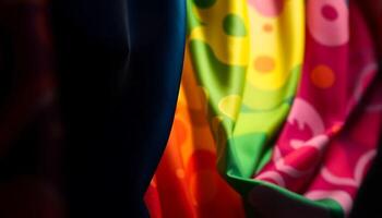 close up of a bunch of different colored fabric photo
