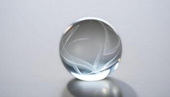 glass object sitting on top of a table photo