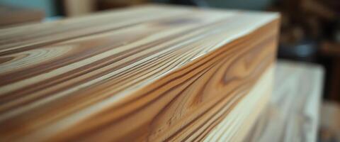 close up of a wooden surface with a blurry background photo