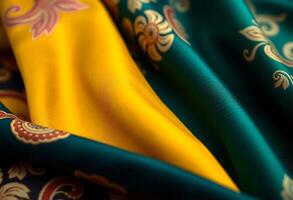 close up of a fabric with a pattern on it photo
