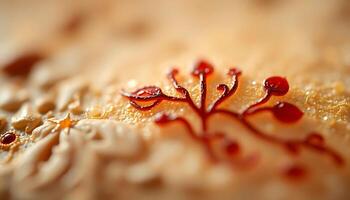 close up of a leaf with drops of water on it photo